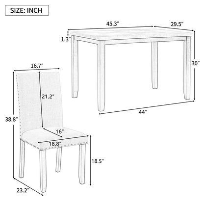 Alanna Dining Set, Set of 5 (Grey)