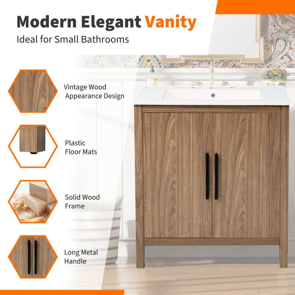 Fuentes Bathroom Vanity, Brown