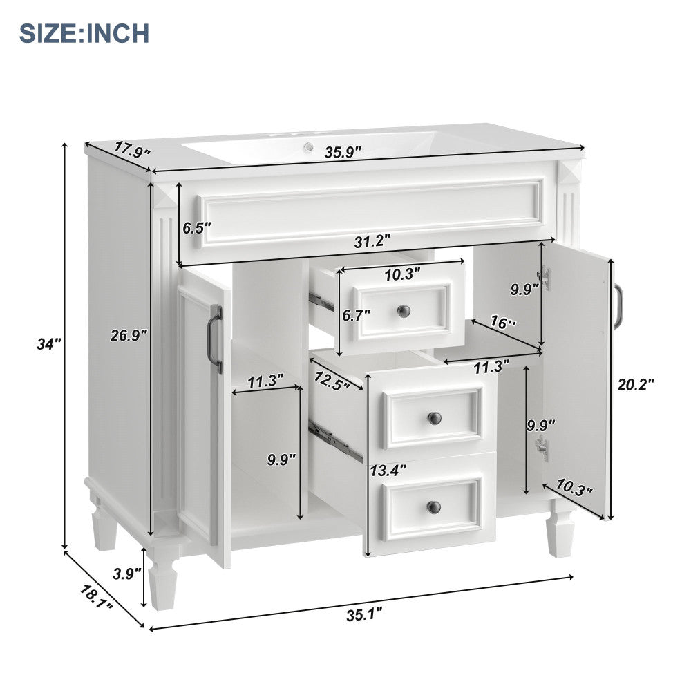 Becker Bathroom Vanity (White)