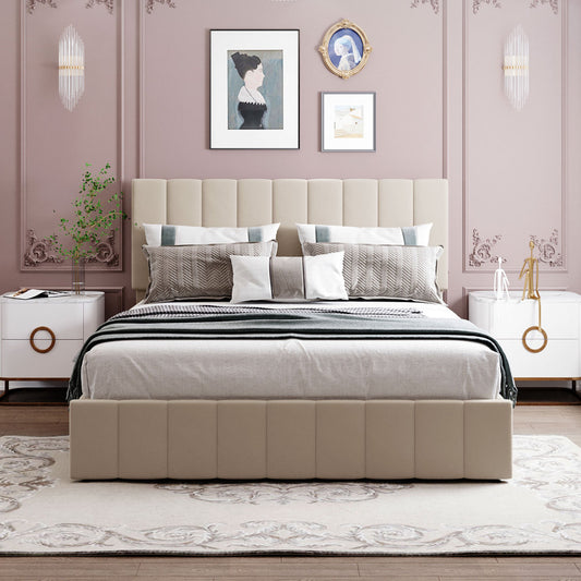 Harley Bed Frame, Queen (Beige)