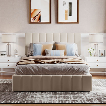 Harley Bed Frame, Full (Beige)