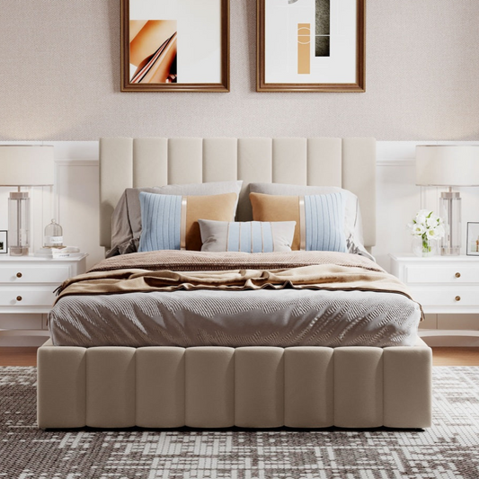 Harley Bed Frame, Full (Beige)