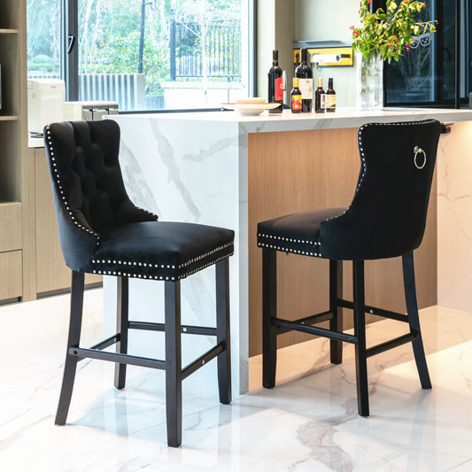 Eliezer Bar Stool, Set of 2 (Black)