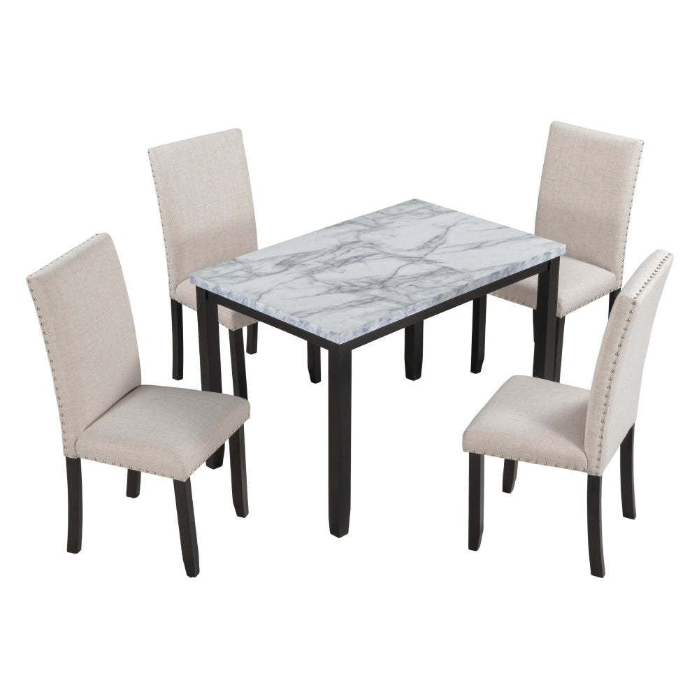 Alanna Dining Set, Set of 5 (Beige)