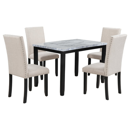 Alanna Dining Set, Set of 5 (Beige)