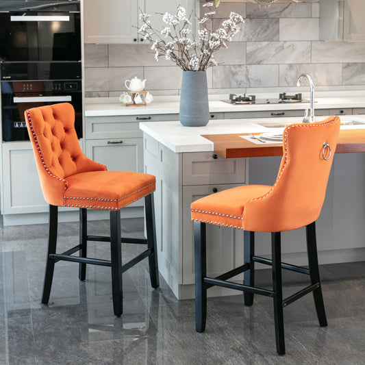 Eliezer Bar Stool, Set of 2 (Orange)