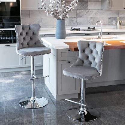 Clayton Bar Stool, Set of 2 (Grey)