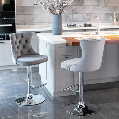 Clayton Bar Stool, Set of 2 (Grey)