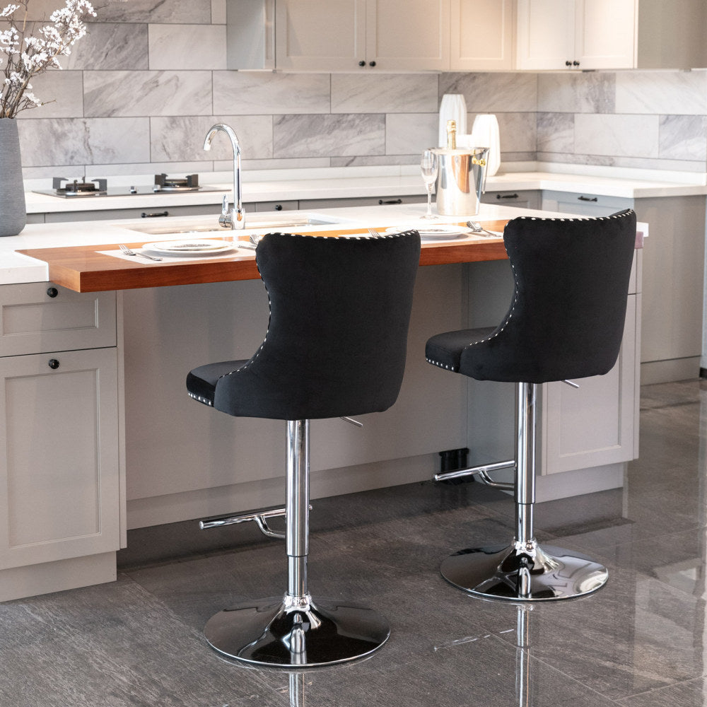 Clayton Bar Stool, Set of 2 (Black)