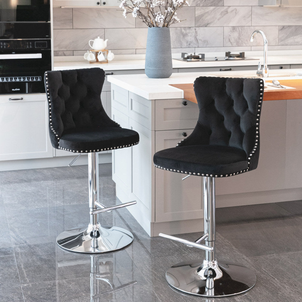 Clayton Bar Stool, Set of 2 (Black)