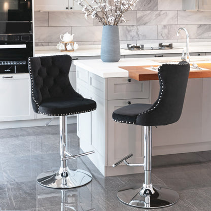 Clayton Bar Stool, Set of 2 (Black)