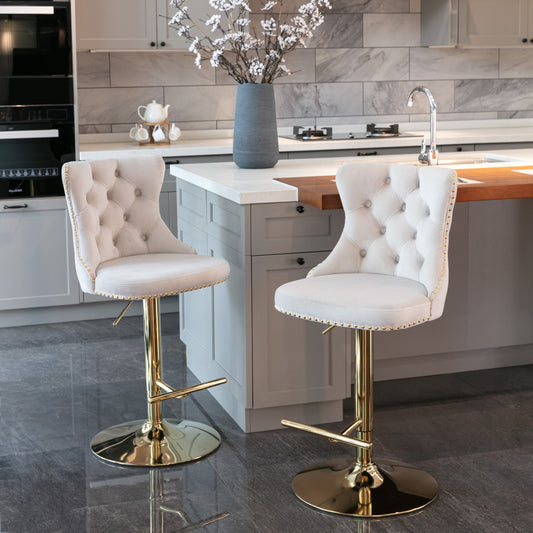 Clayton Bar Stool, Set of 2 (Beige)