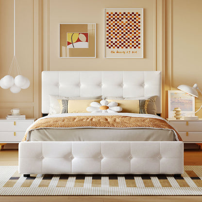 Kamden Bed Frame, Queen (Beige)