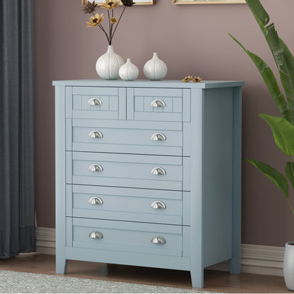 Kamryn Dresser, 6 Drawers (Grayish Blue)