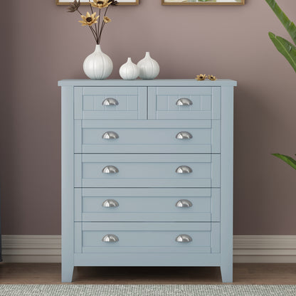 Kamryn Dresser, 6 Drawers (Grayish Blue)