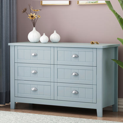 Kamryn Dresser, 6 Drawers (Grayish Blue)