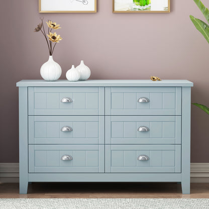 Kamryn Dresser, 6 Drawers (Grayish Blue)