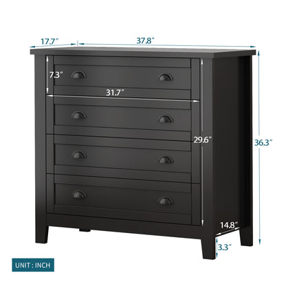 Kamryn Dresser, 4 Drawers (Black)