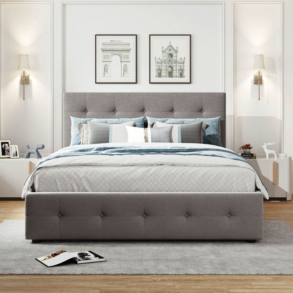 Kamden Bed Frame, Queen (Grey)