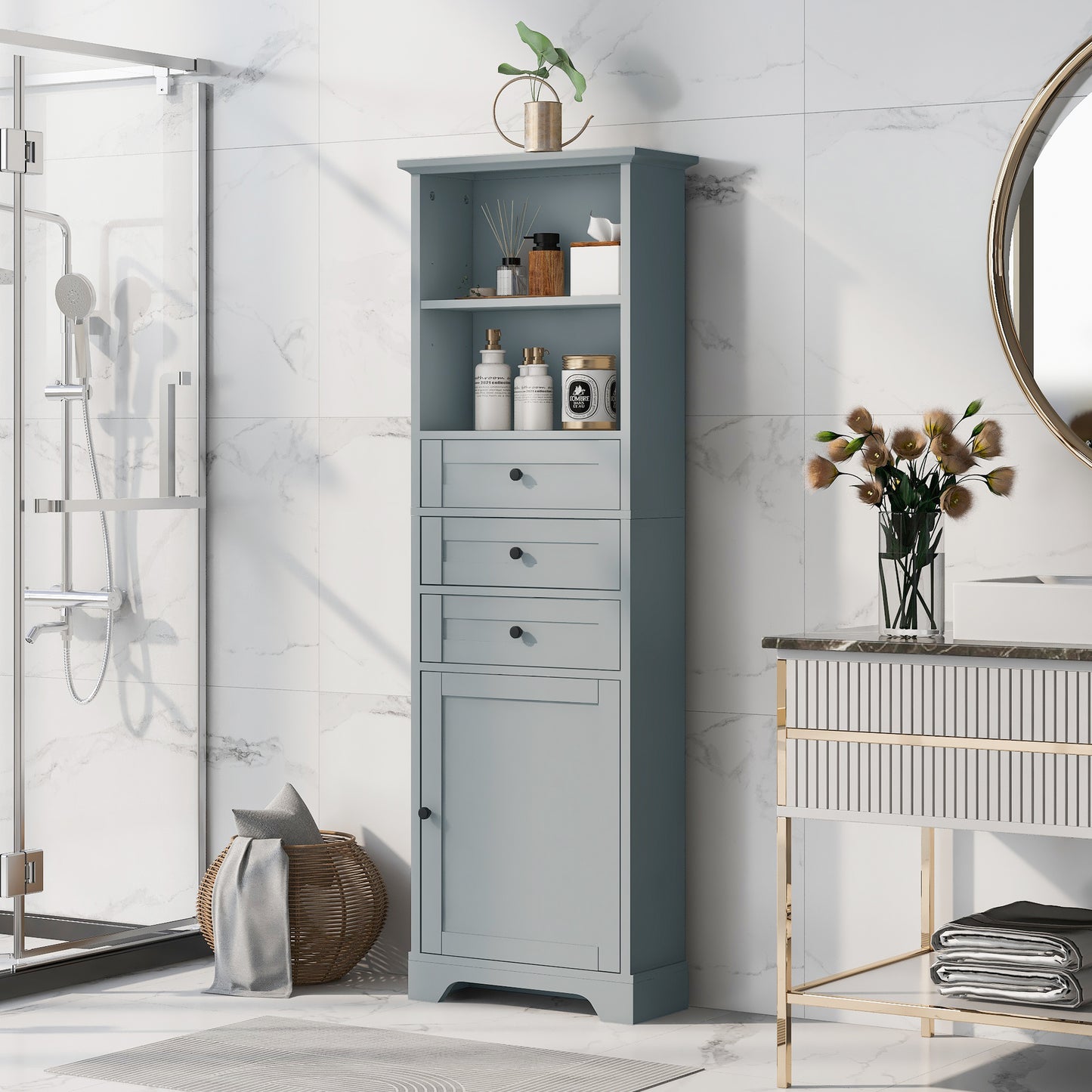 Hazel Bathroom Cabinet (Grey)