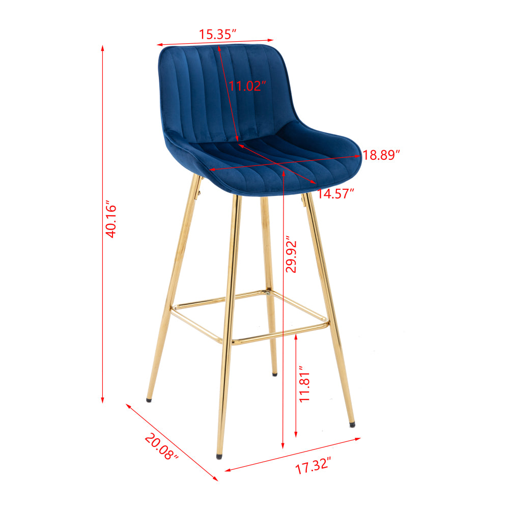 Morrison Bar Stool, Set of 2 (Blue)