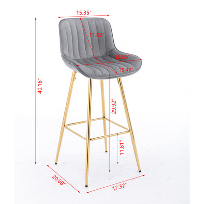 Morrison Bar Stool, Set of 2 (Grey)