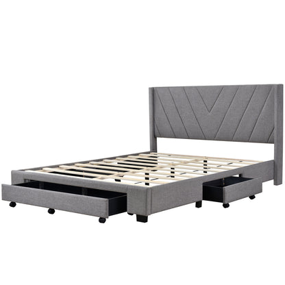 Derrick Bed Frame, Queen (Grey)