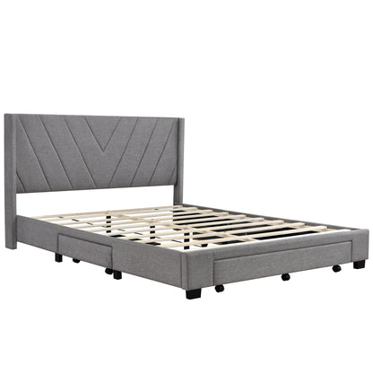 Derrick Bed Frame, Queen (Grey)