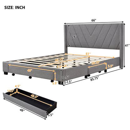 Derrick Bed Frame, Queen (Grey)