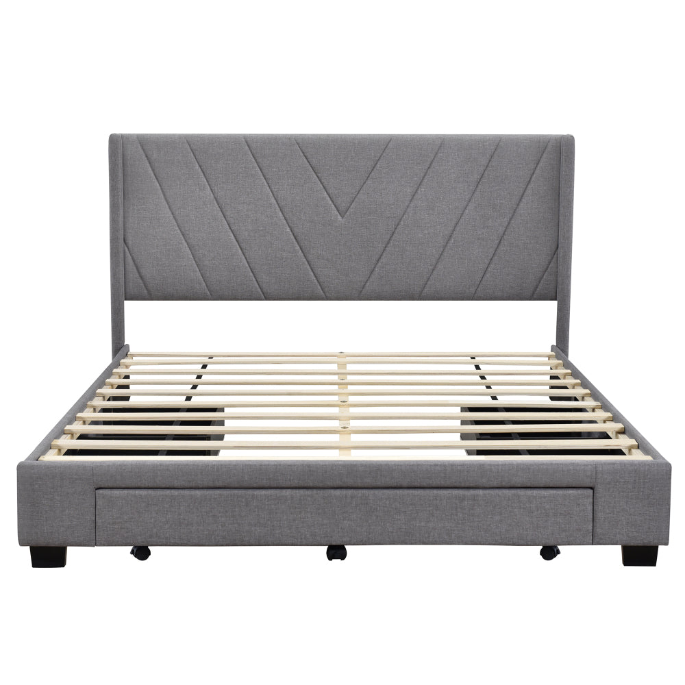 Derrick Bed Frame, Queen (Grey)