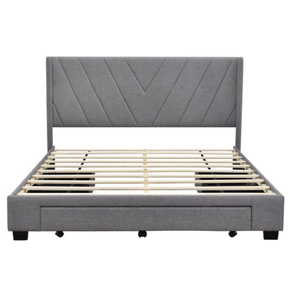 Derrick Bed Frame, Queen (Grey)