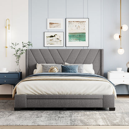 Derrick Bed Frame, Queen (Grey)