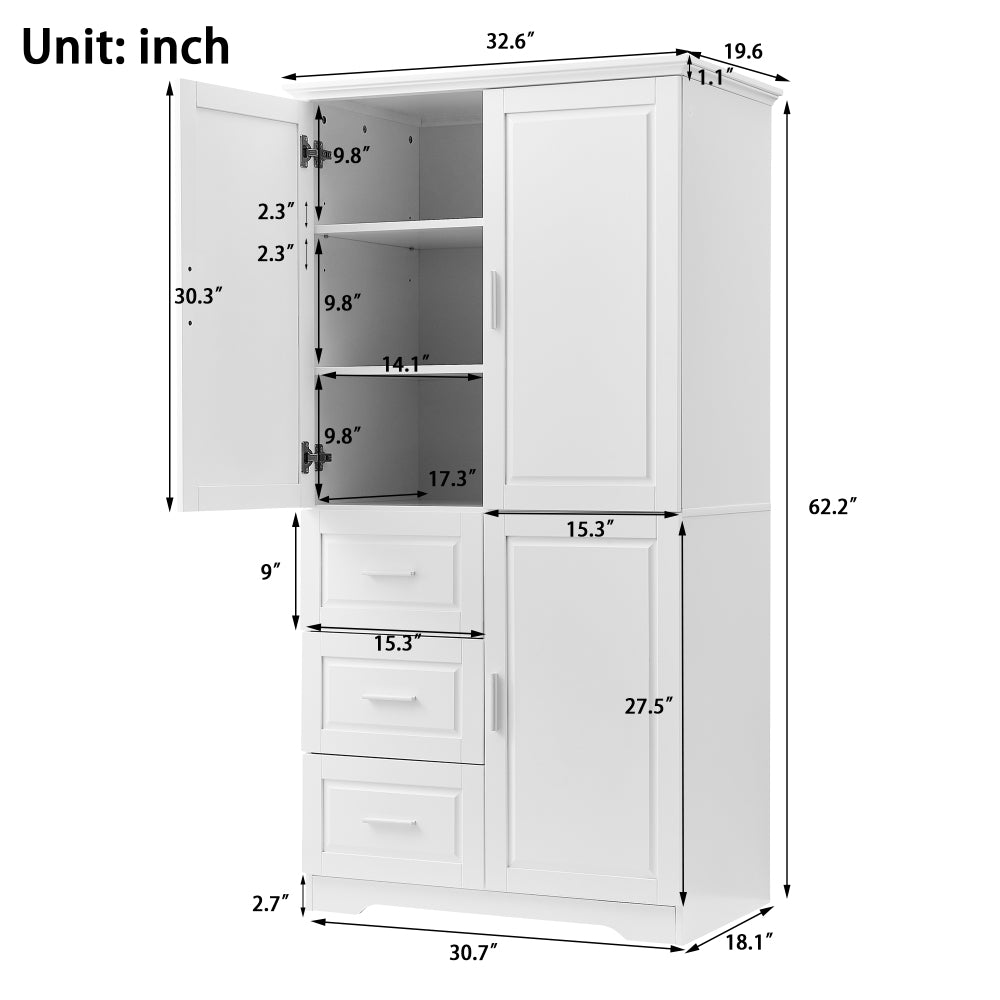 Moises Bathroom Cabinet (White)