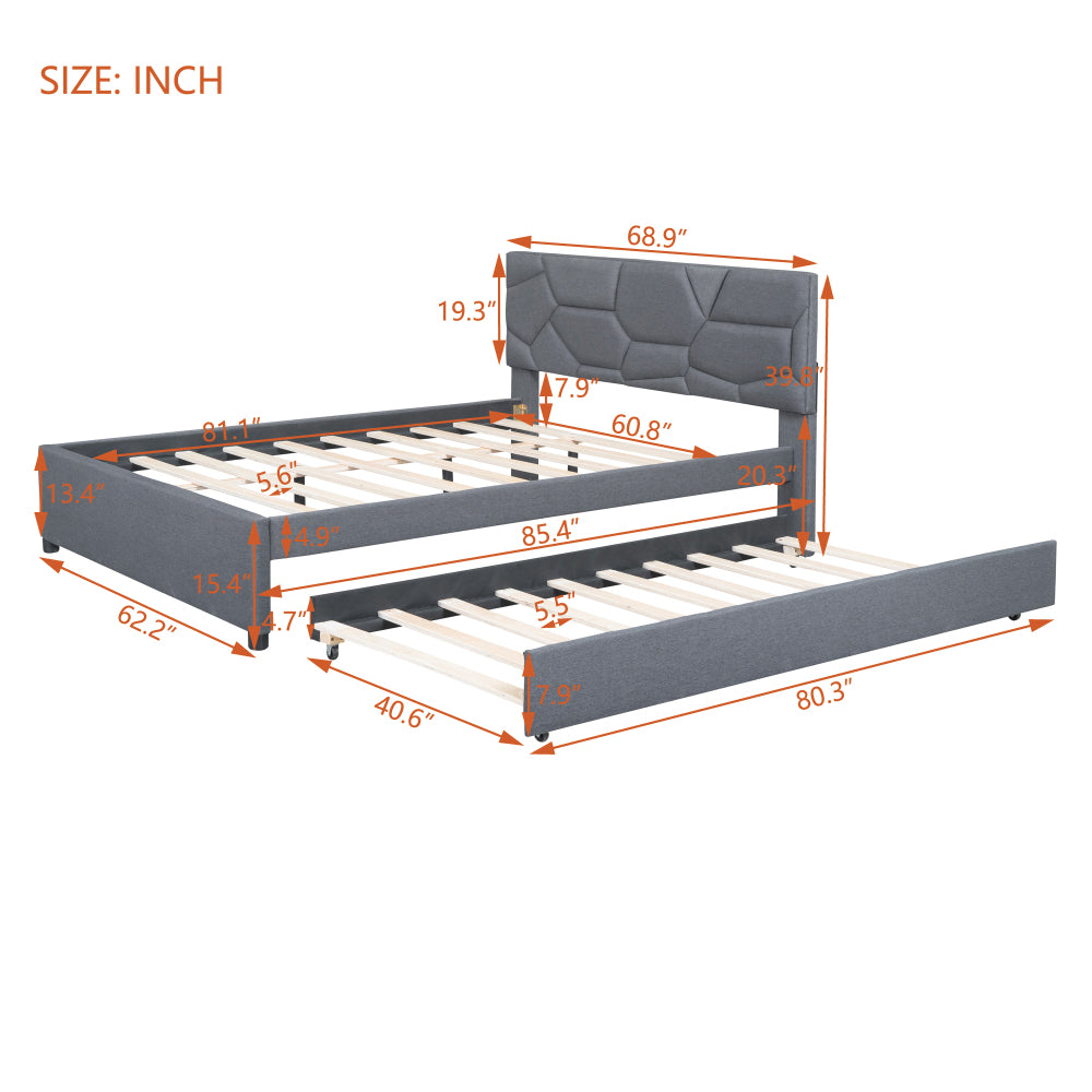 Rivera Bed Frame, Queen (Grey)