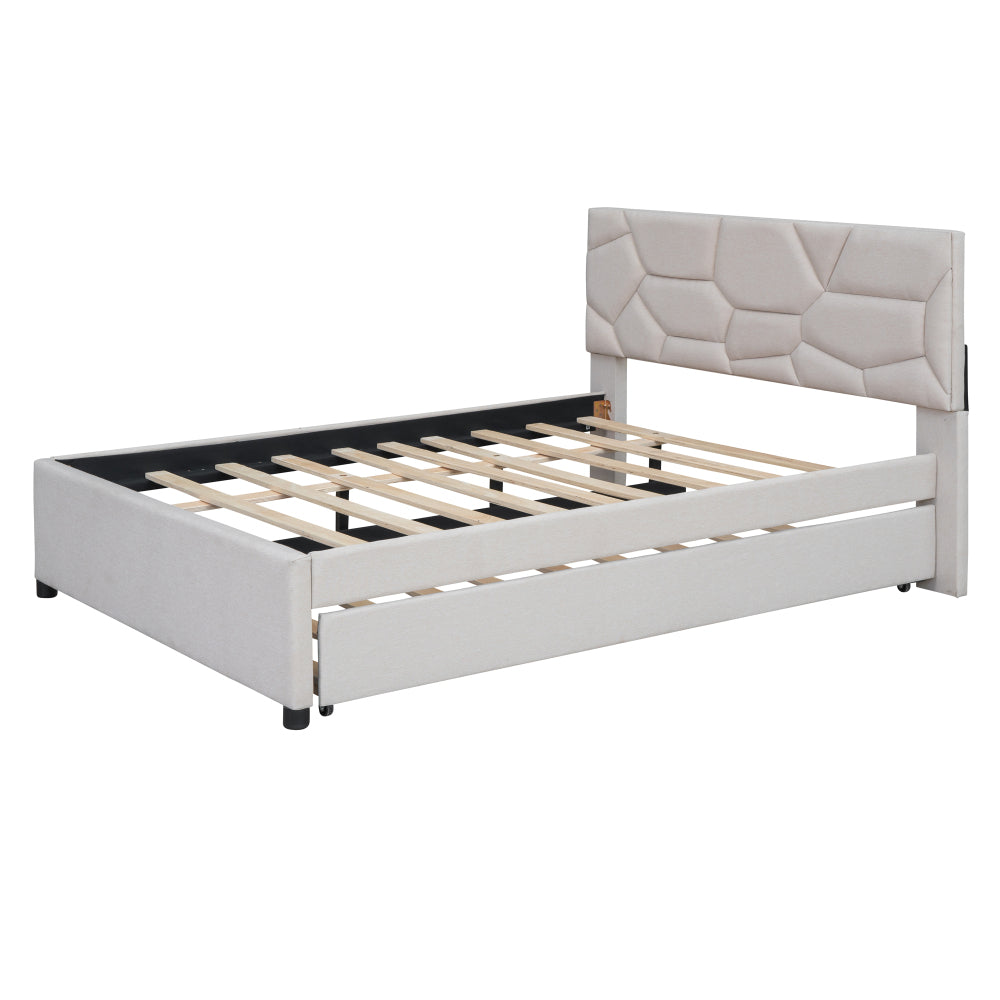 Rivera Bed Frame, Full (Beige)