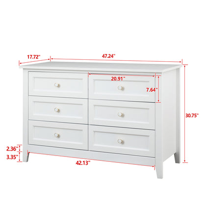 Jolene Dresser, 6 Drawers (White)