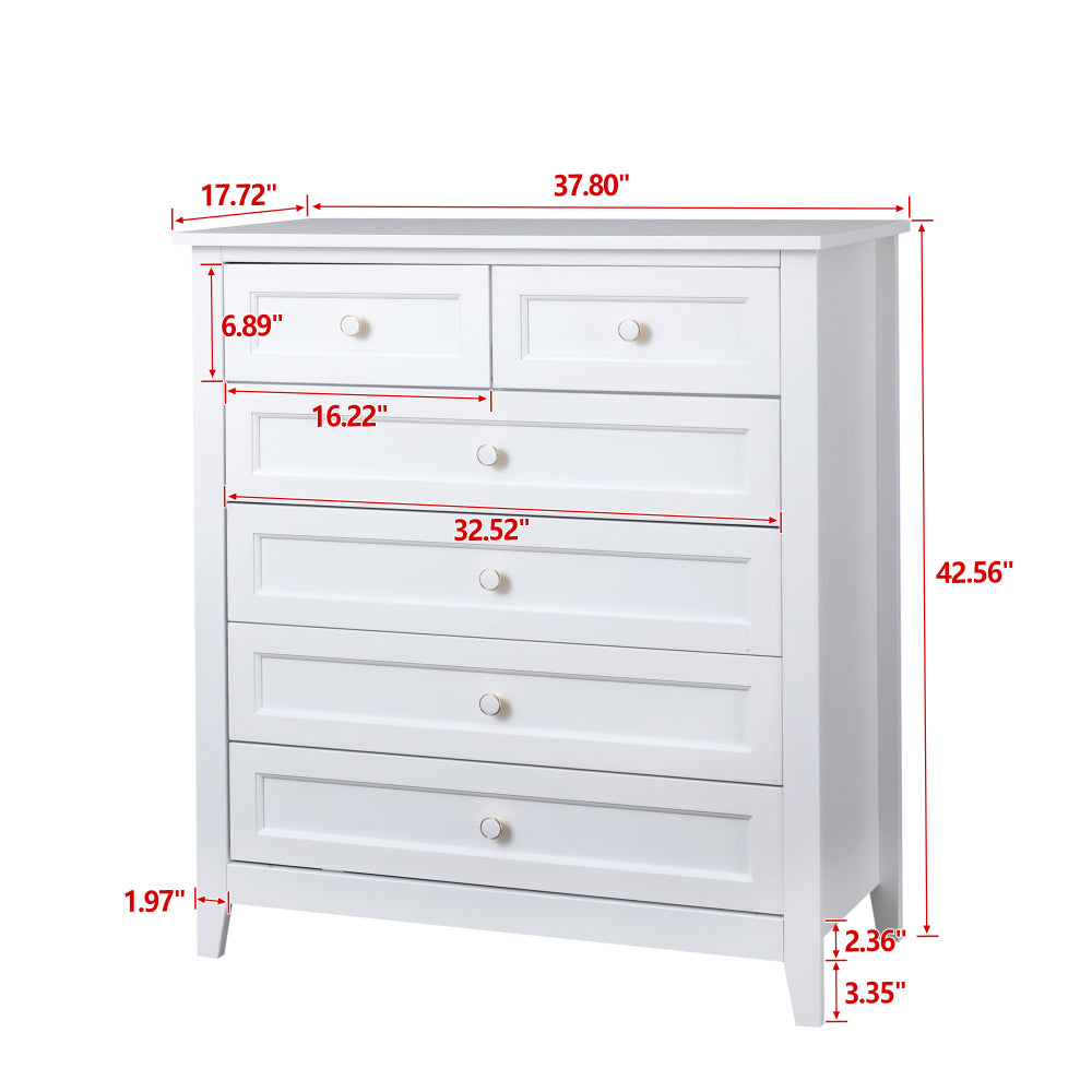 Jolene Dresser, 6 Drawers (White)