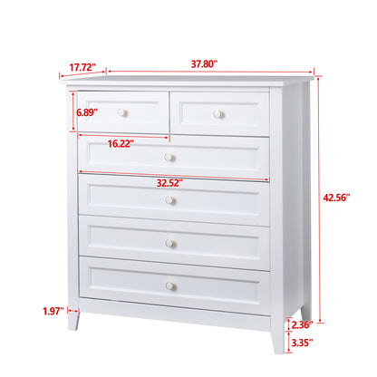 Jolene Dresser, 6 Drawers (White)