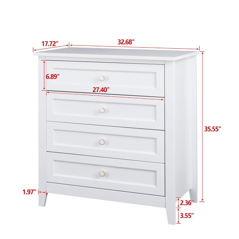 Jolene Dresser, 4 Drawers (White)