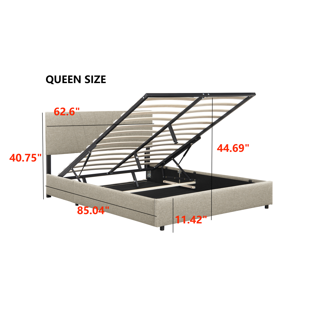 Cassandra Bed, Queen (Beige)