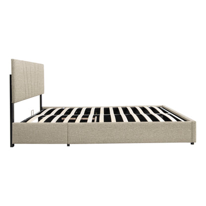 Cassandra Bed, Queen (Beige)