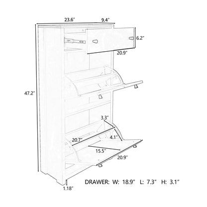 Ramirez Shoe Cabinet (White)