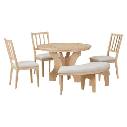 Guzman Dining Set, Set of 5 (Natural)