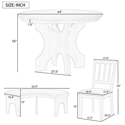 Guzman Dining Set, Set of 5 (Grey)