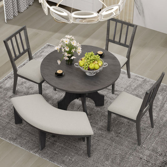 Guzman Dining Set, Set of 5 (Grey)