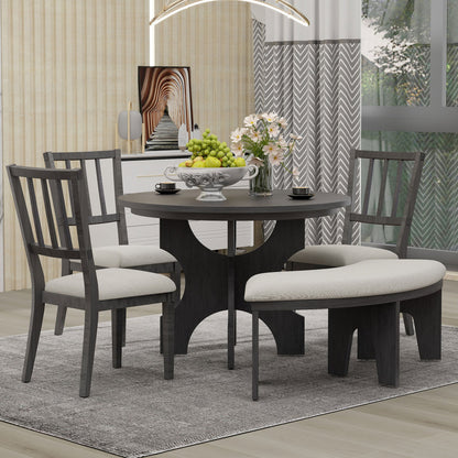 Guzman Dining Set, Set of 5 (Grey)