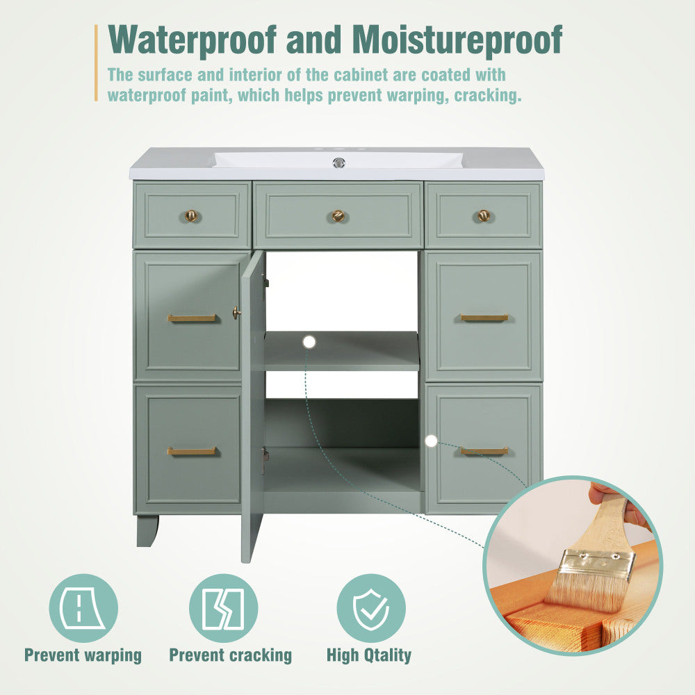 Middleton Bathroom Vanity, Green