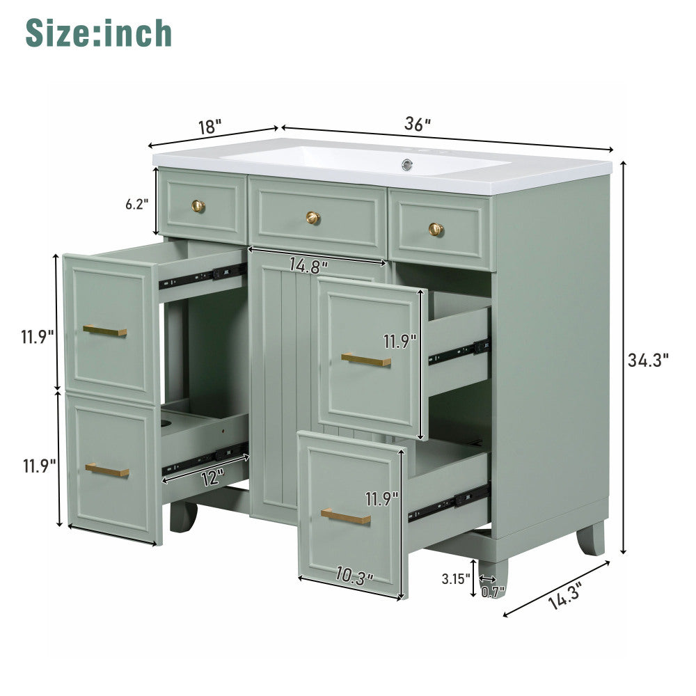 Middleton Bathroom Vanity, Green