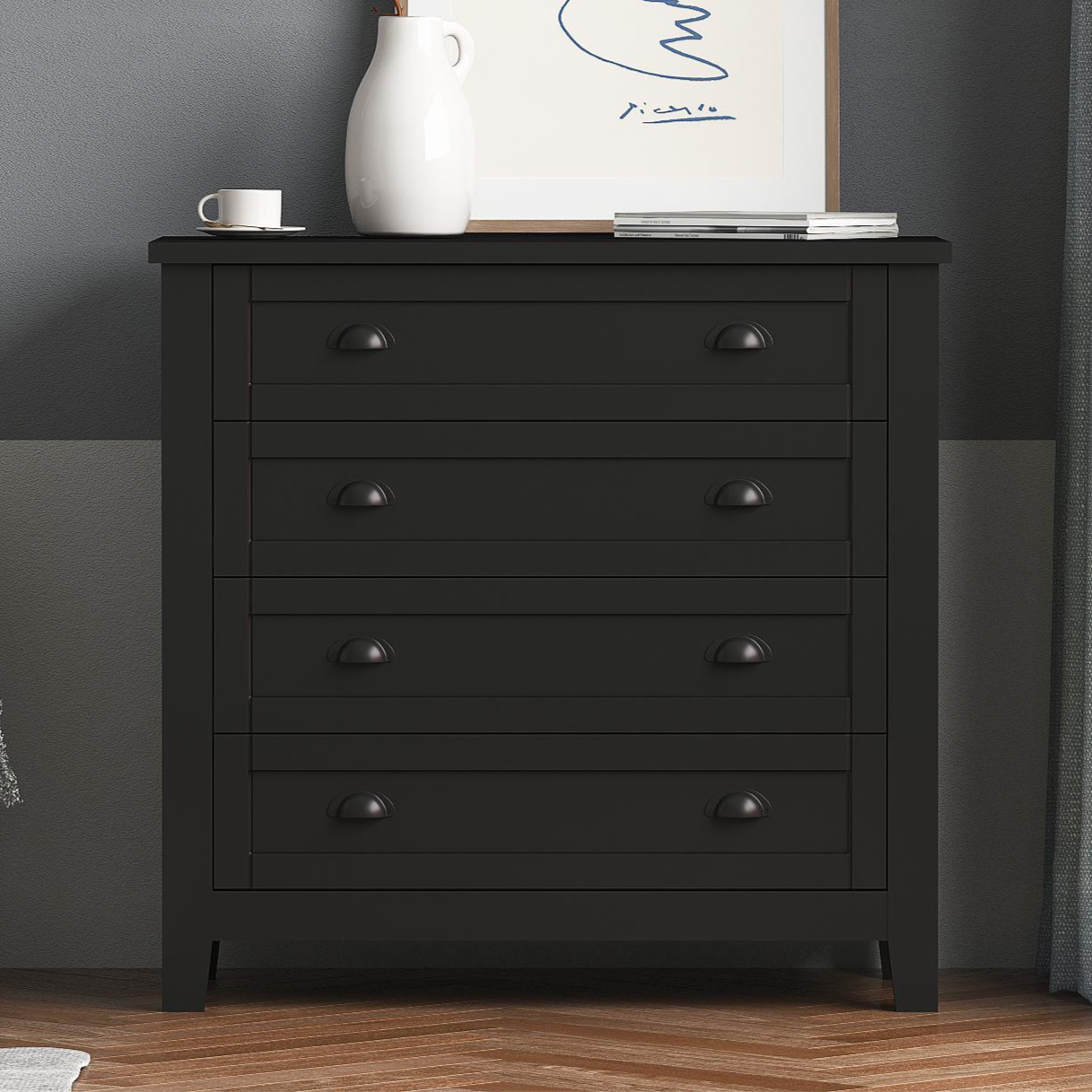 Kamryn Dresser, 4 Drawers (Black)