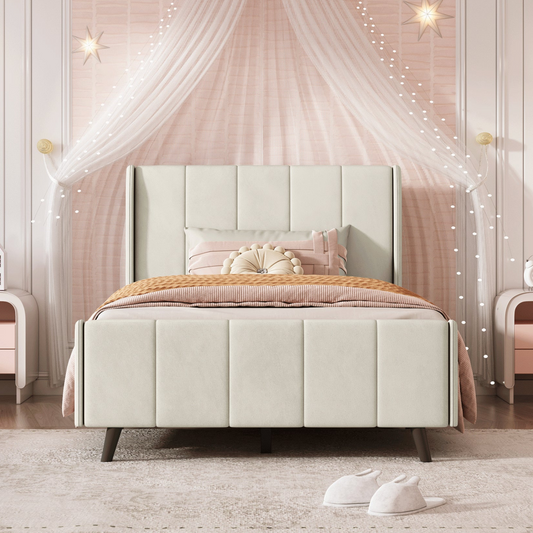 Eithan Bed Frame, Twin (Beige)